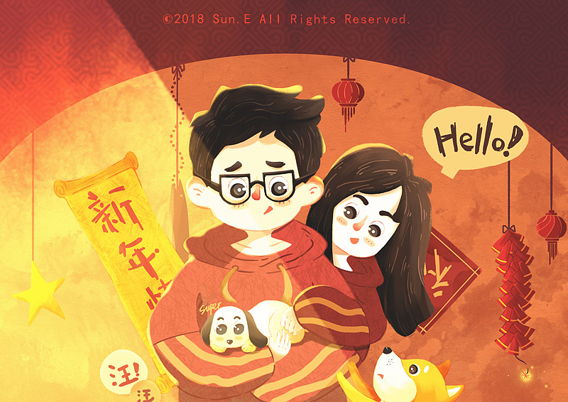 2018狗年大吉,希望今年可以有一只自己的狗狗