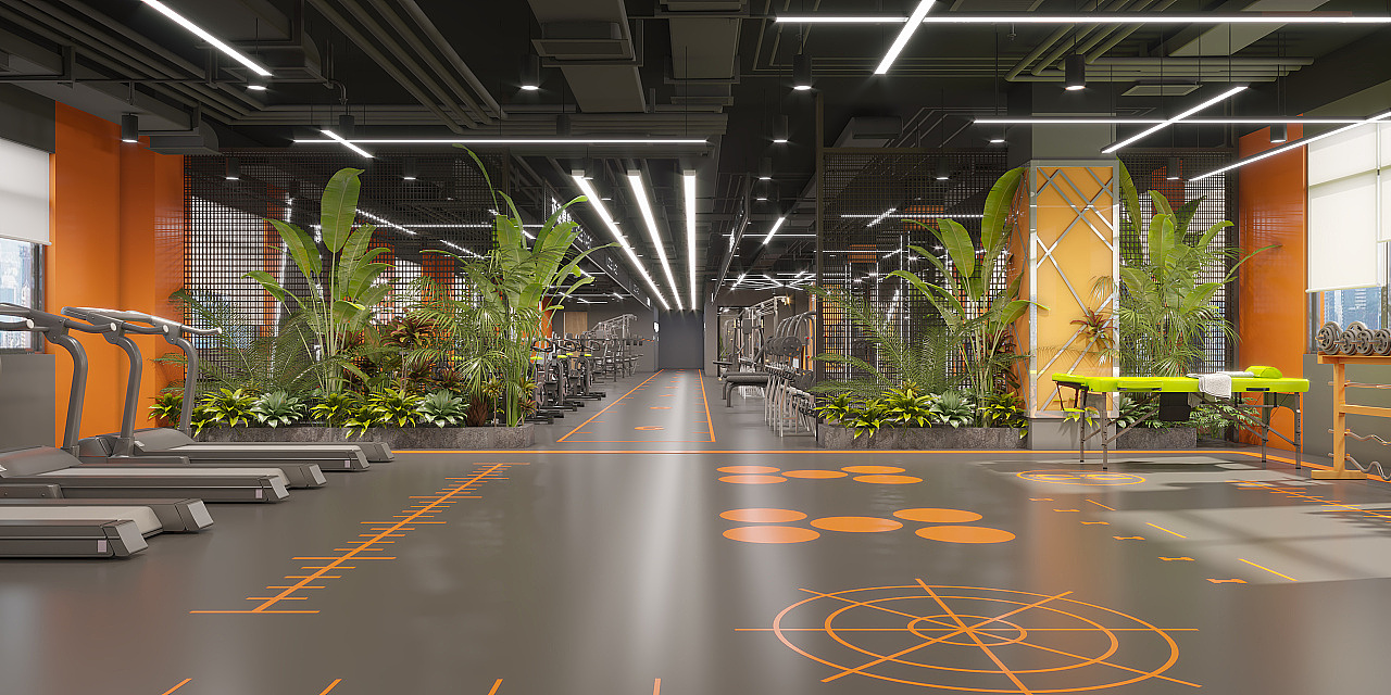 工业风格健身房|空间|其他空间|做效果图的小星星 - 原创作品 - 站酷