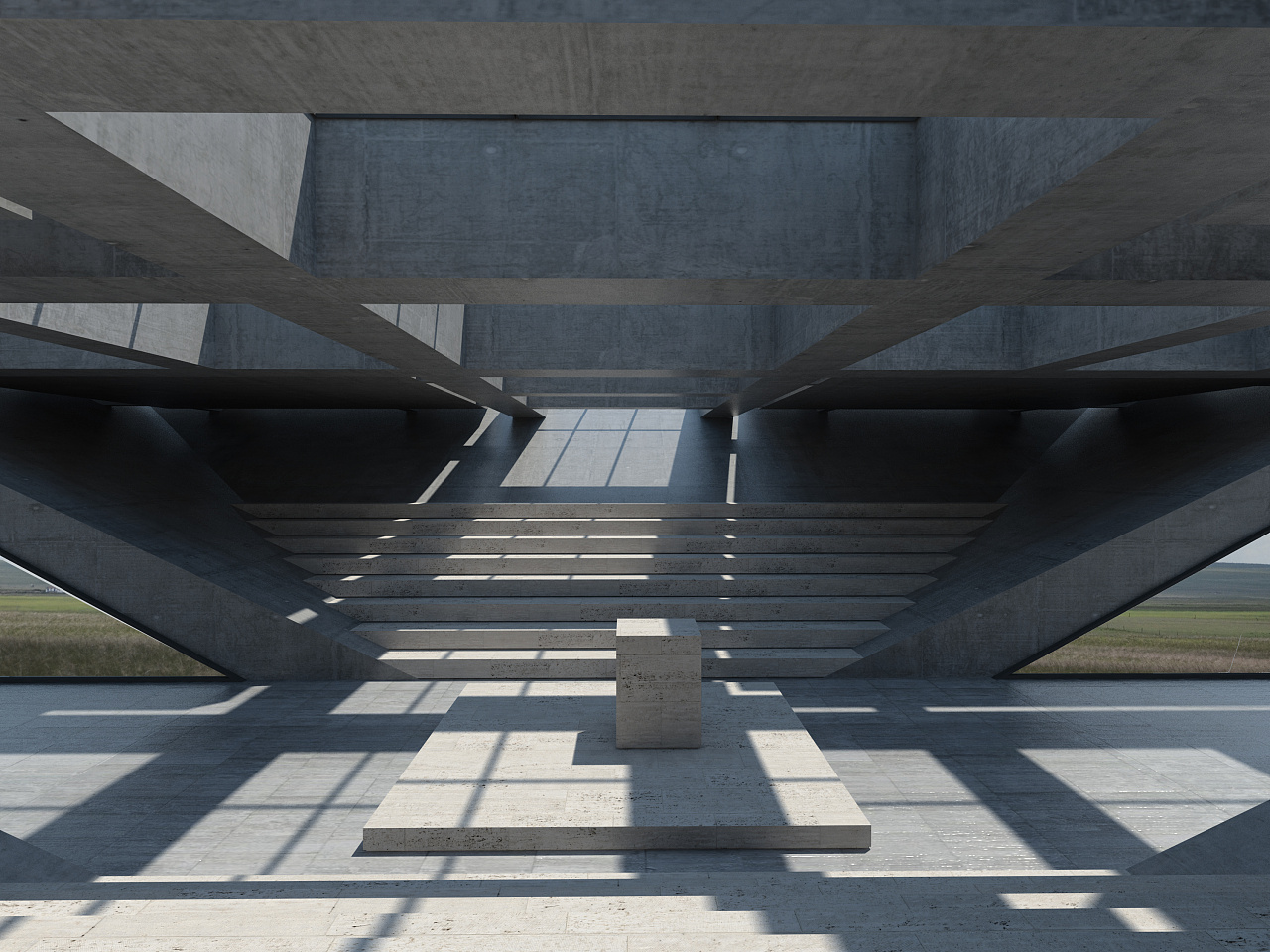 教堂系列之倒梯形教堂|空间|建筑设计|周陈瑜 - 原创作品 - 站酷