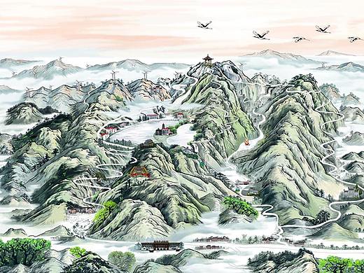 九宫山旅游手绘地图