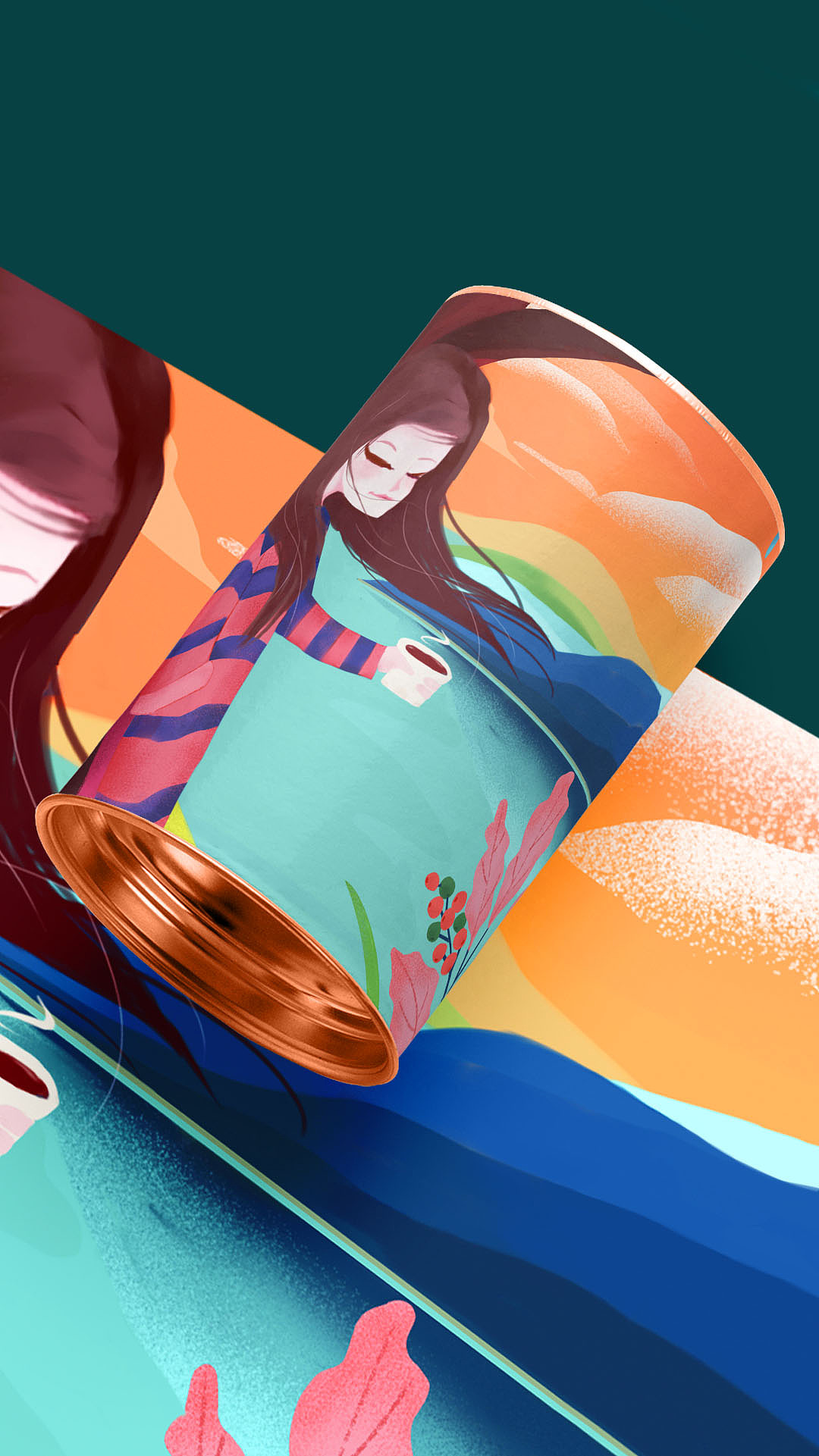 品牌咖啡插画包装设计