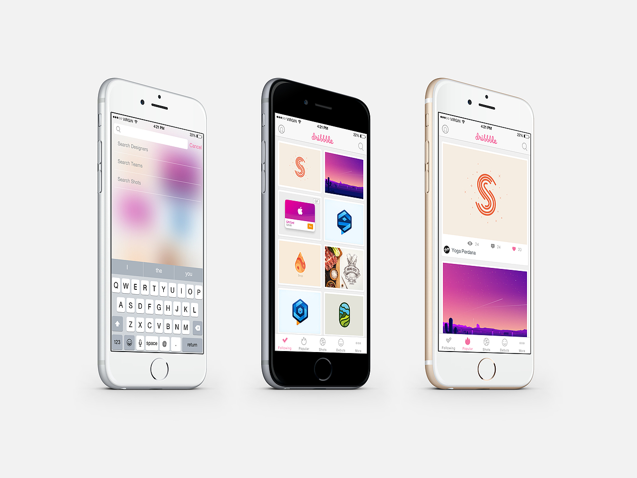 Dribbble for iOS 界面设计（毕业设计）多图～（图ZMzM3NTkyNjg=） - APP界面 - 站酷设计师一恢原创素材 - 站酷ZCOOL