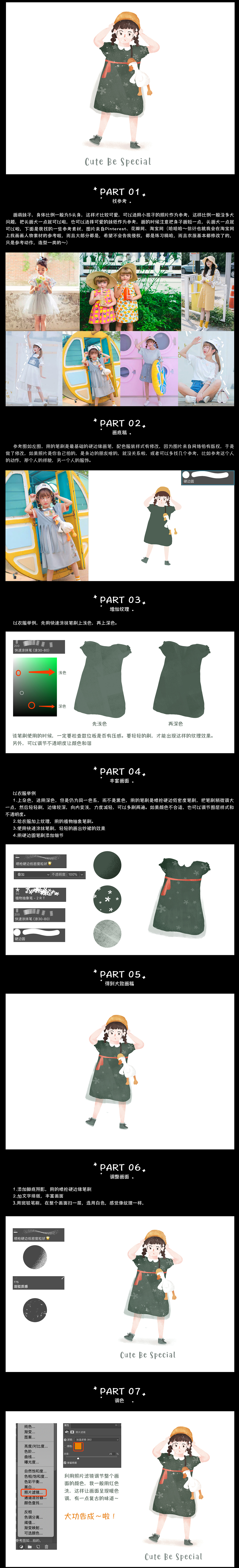 小女孩森系插畫附教程（圖ZMTU3MjExMTMy） - 創(chuàng)作習(xí)作 - 站酷設(shè)計(jì)師Cindy栗莉醬原創(chuàng)素材 - 站酷ZCOOL