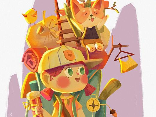 插画不同场景改色！（个人主页-ZNDk0MTUzNzI=） - 儿童插画 - 站酷设计师一只果子i原创素材 - 站酷ZCOOL