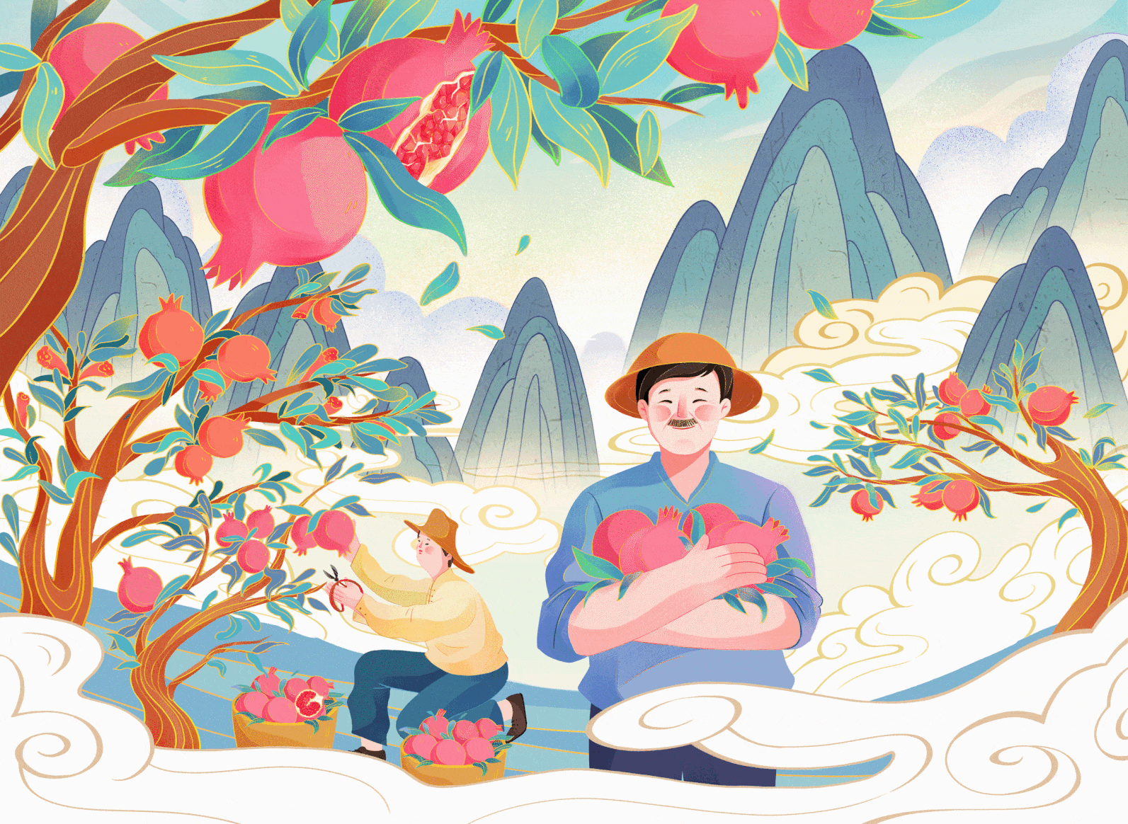 石榴红了（图ZMjY4NzAwODcy） - 商业插画 - 站酷设计师阿雅嘿limengya原创素材 - 站酷ZCOOL