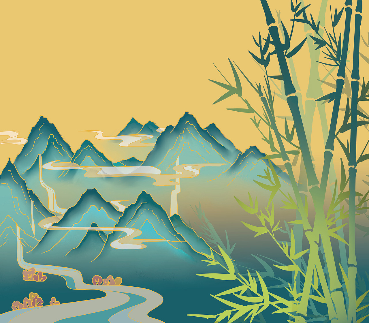 前段时间画的矿泉水包装插画