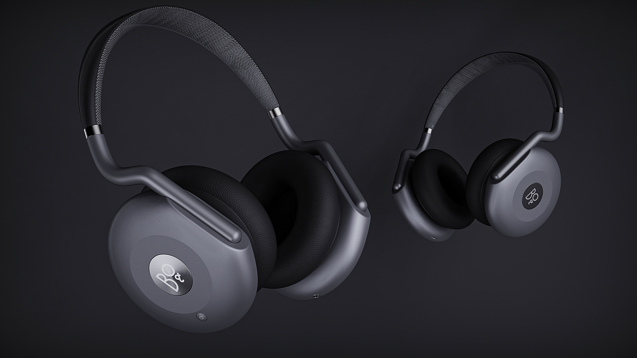 旋转未来感头戴式耳机