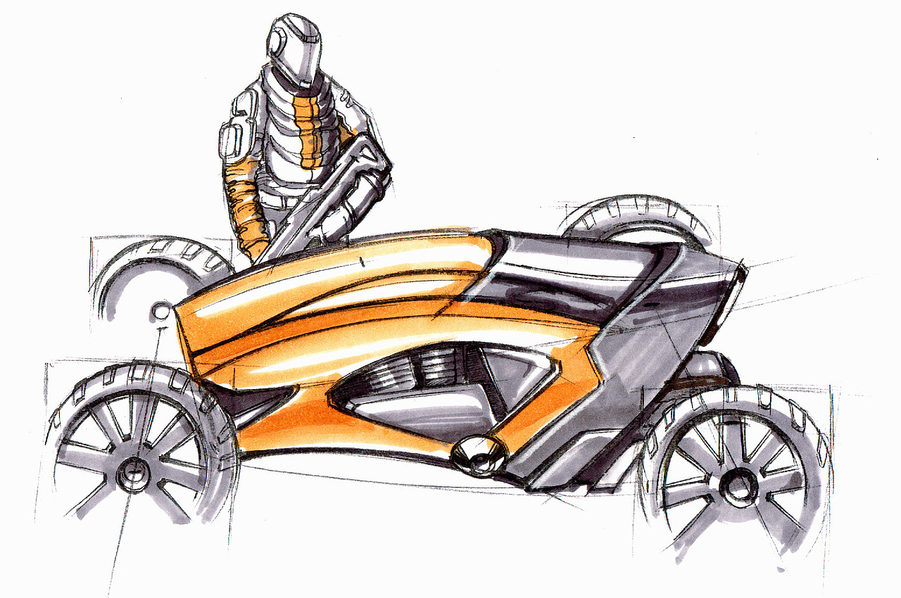 沙滩巡逻警车设计项目【设计手绘效果图】