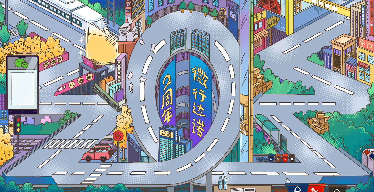 公众号漫画-微行达诺 2周年庆图