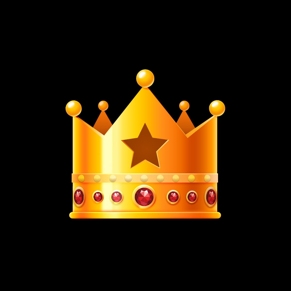 一顶金色的王冠镶嵌着珍珠和宝石透明PNG素材