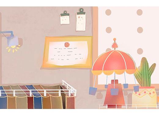 扁平风插画暖色调