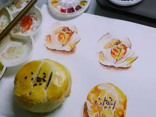 点心美食水彩练习
