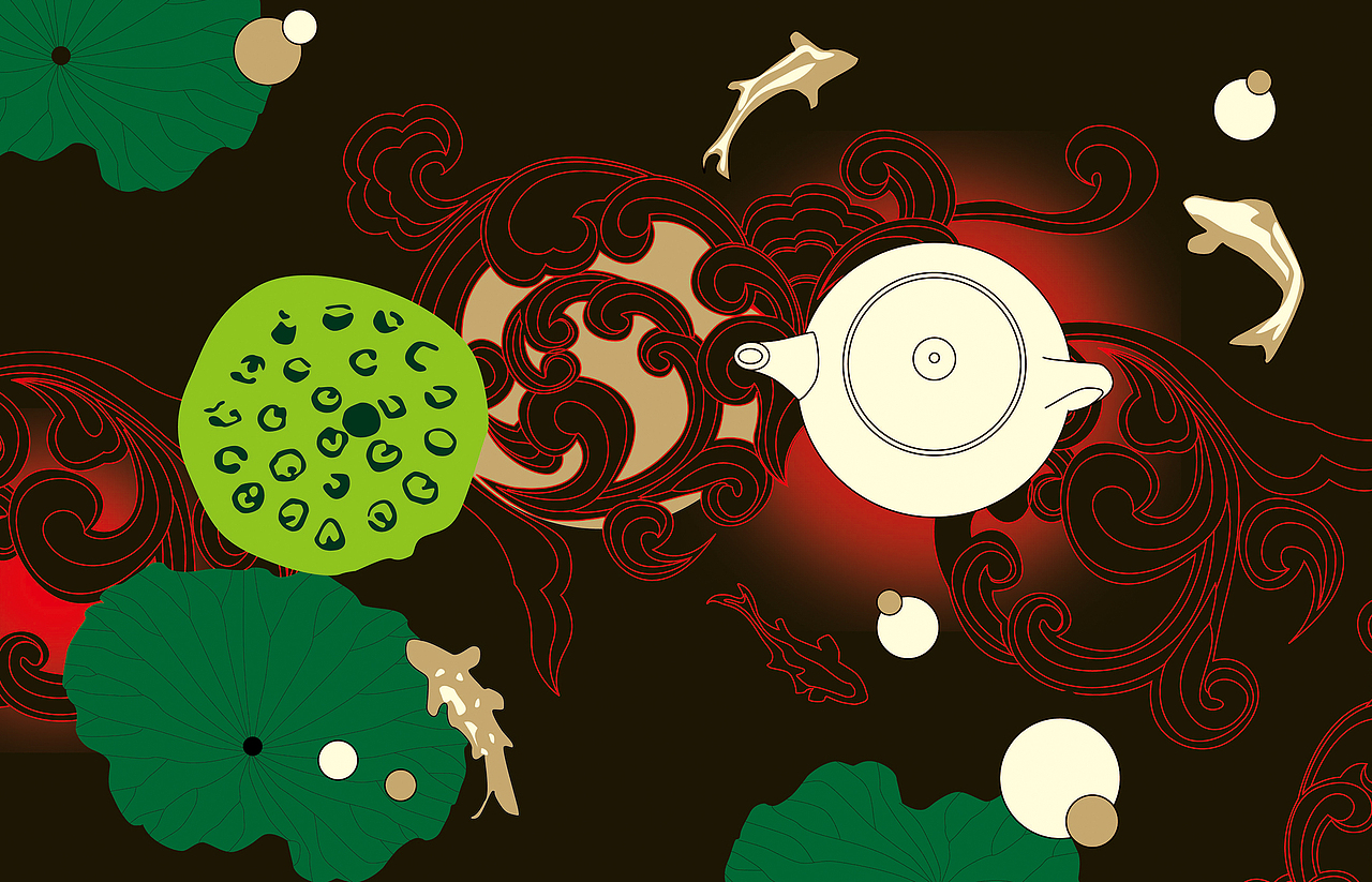 茶、丝、瓷（图ZMzEwMTQ5Njg=） - 商业插画 - 站酷设计师红微原创素材 - 站酷ZCOOL