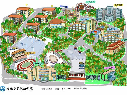 学校手绘地图（个人主页-ZMjg2NjA5NTI=） - 创作习作 - 站酷设计师小鱼儿泡泡儿原创素材 - 站酷ZCOOL