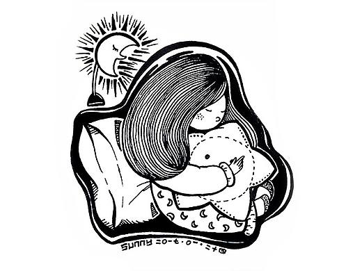 手绘黑白小画合集