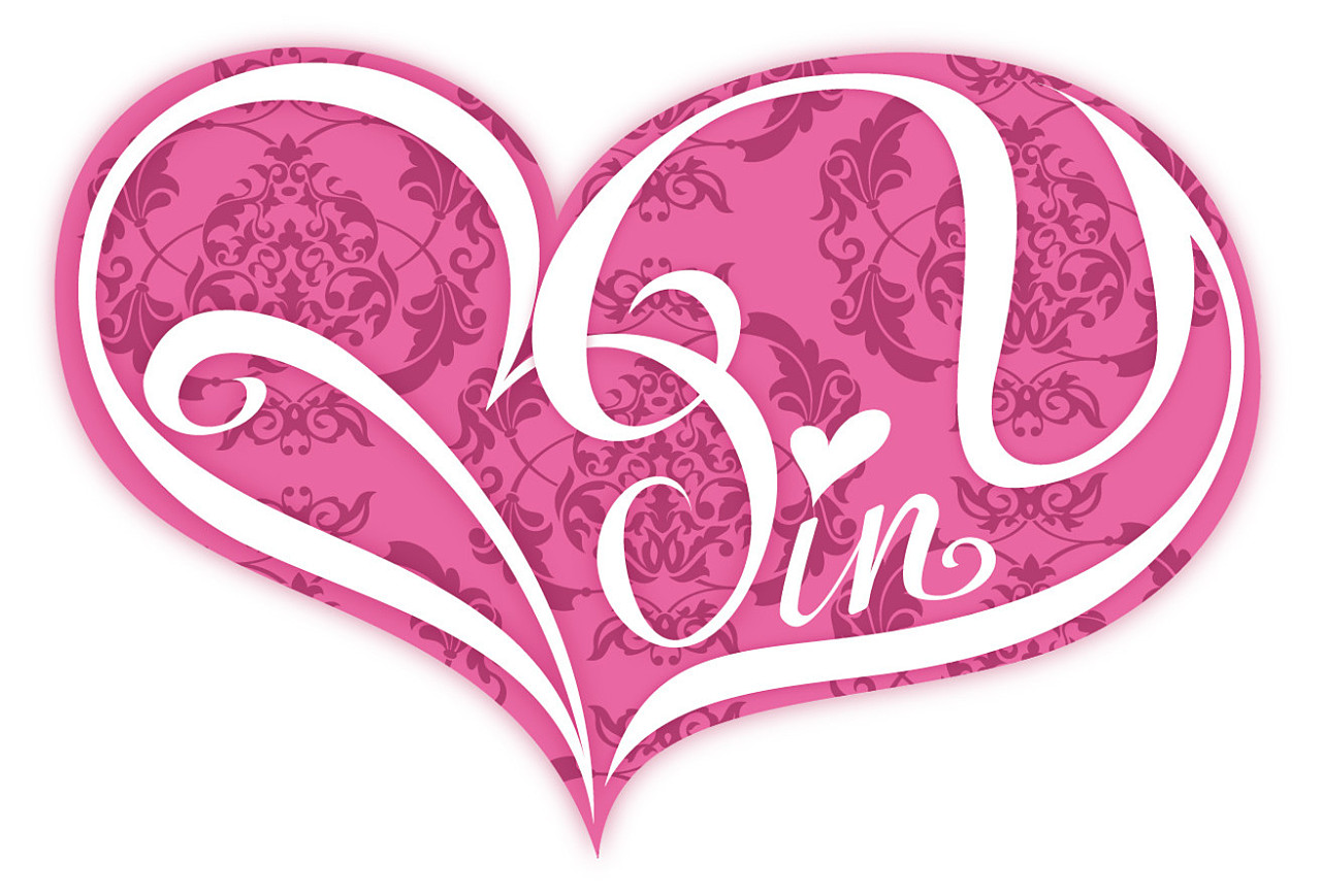 帮朋友做个婚礼的logo,两个名字都有韵母in,想放在心形里,于是这个就