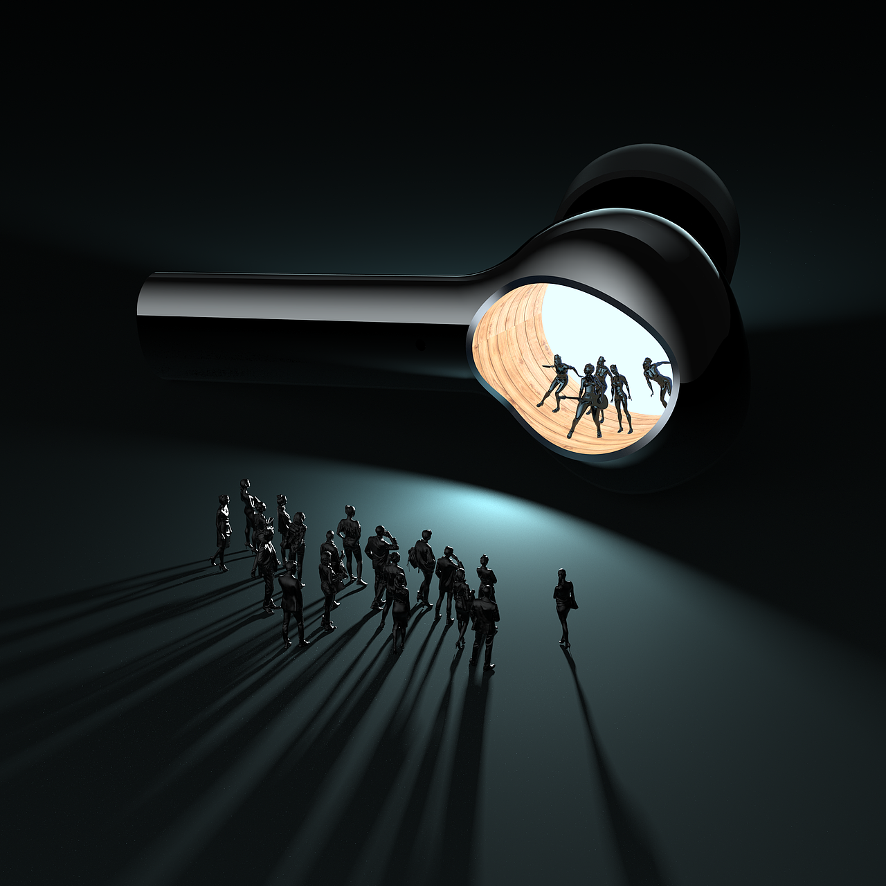 抄的!!!(哈哈哈哈哈)但是小人乐队模型找不到,找了“寂静岭”的四大美女当dancer,凑合着用,反正放大才能看清!