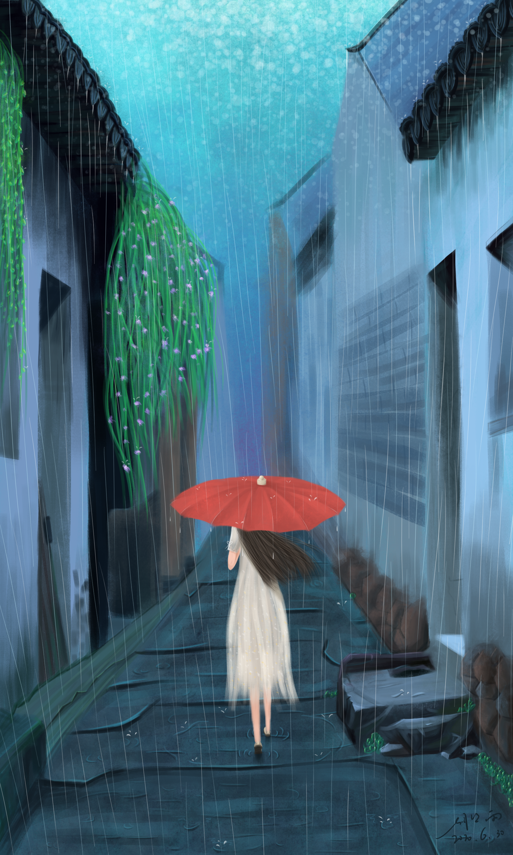 雨巷背景图图片