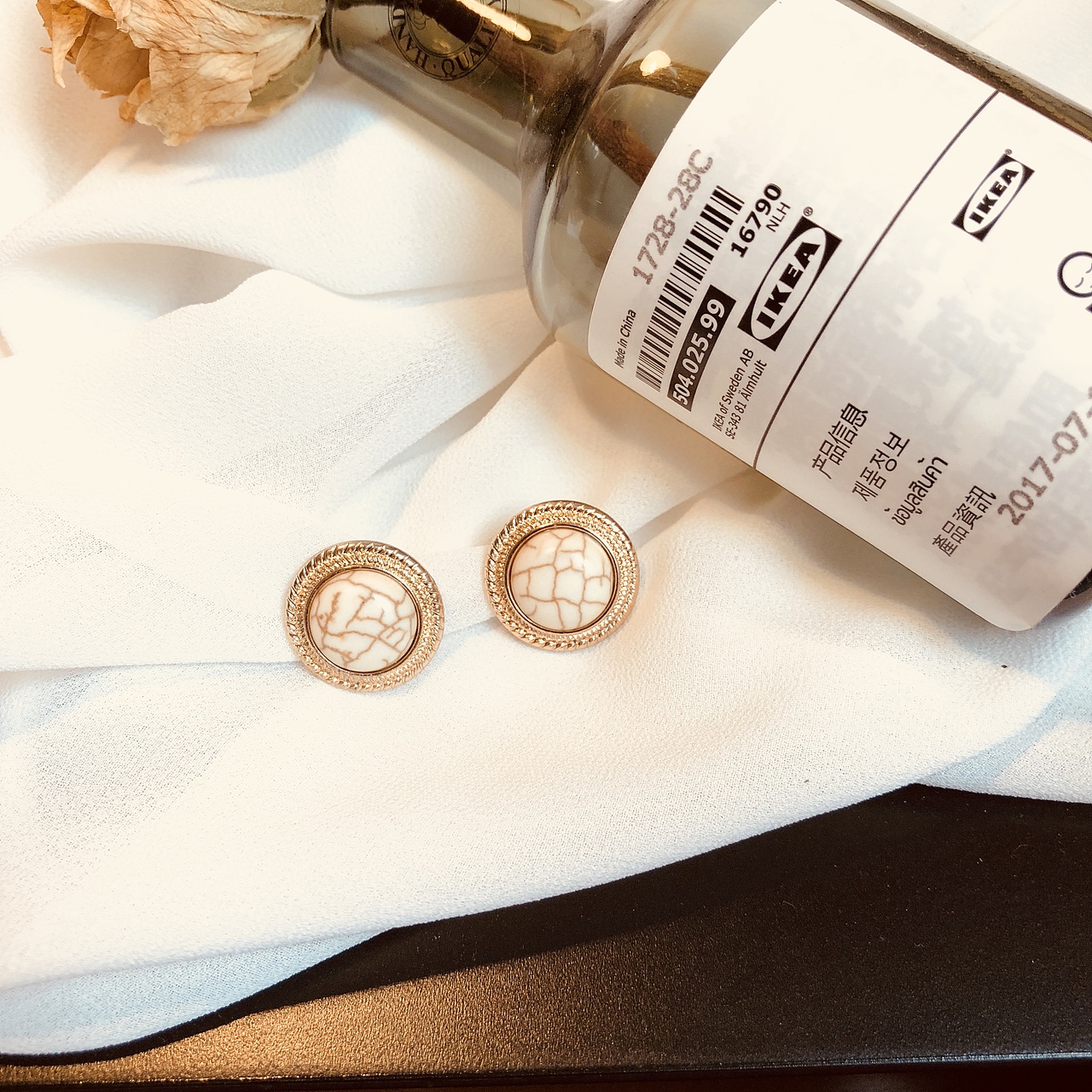 手作之复古白松石耳钉（图ZMTE0ODA5ODg0） - 首饰设计 - 站酷设计师Z86564557原创素材 - 站酷ZCOOL