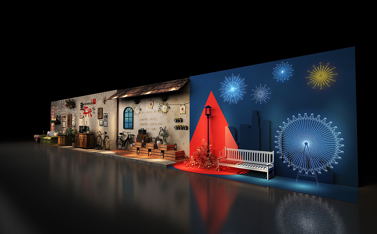 年代变迁史展示墙美陈装饰