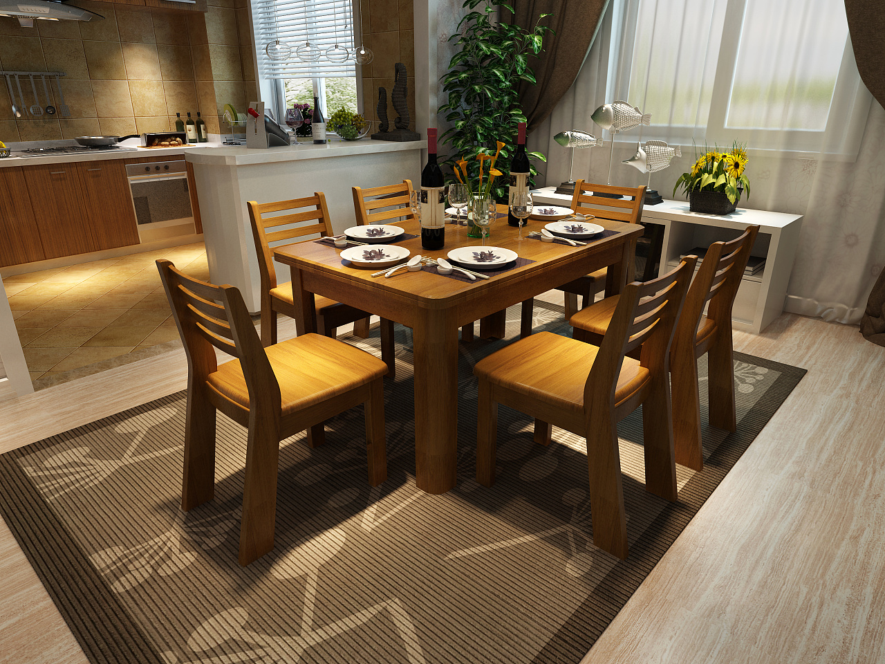 全实木餐桌椅组合 - tbNick_ftph3设计效果图 - 每平每屋·设计家