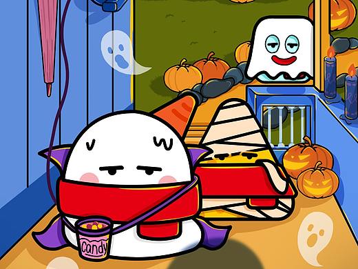 萬圣節(jié)IP活動海報【原創(chuàng)】（個人主頁-ZNDg3MzU1NjQ=） - 商業(yè)插畫 - 站酷設計師嘿嘿嘿卡啦原創(chuàng)素材 - 站酷ZCOOL