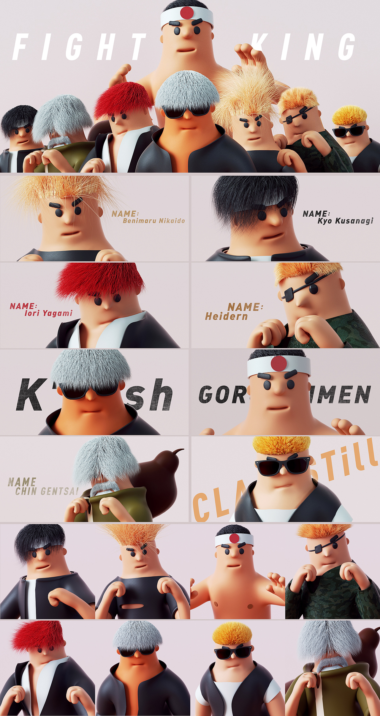 KOF-3D CHARACTER DESIGN（图ZMTk5MzczNjYw） - 人物/生物 - 站酷设计师大金Derk原创素材 - 站酷ZCOOL