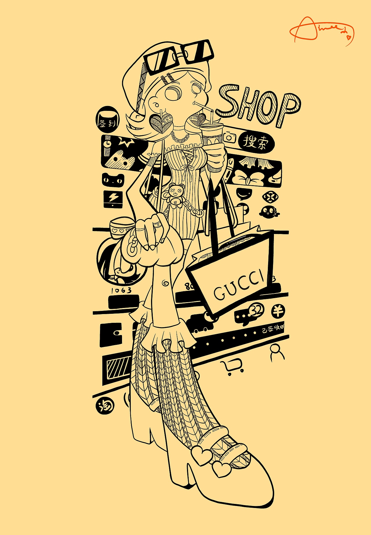 APP女郎IP形象设计