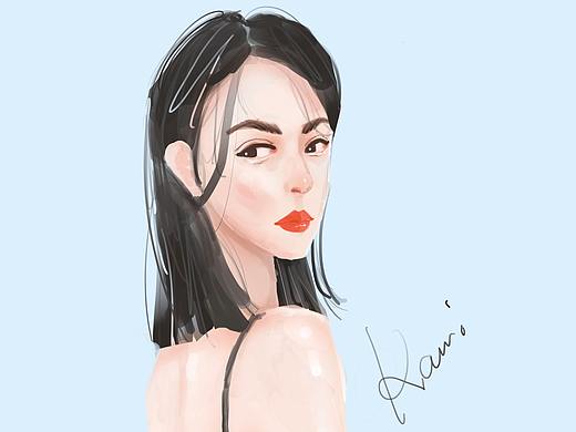 練習速途一個小姐姐（個人主頁-ZNDE0NDY3NDQ=） - 創(chuàng)作習作 - 站酷設計師Kami_楊小D原創(chuàng)素材 - 站酷ZCOOL