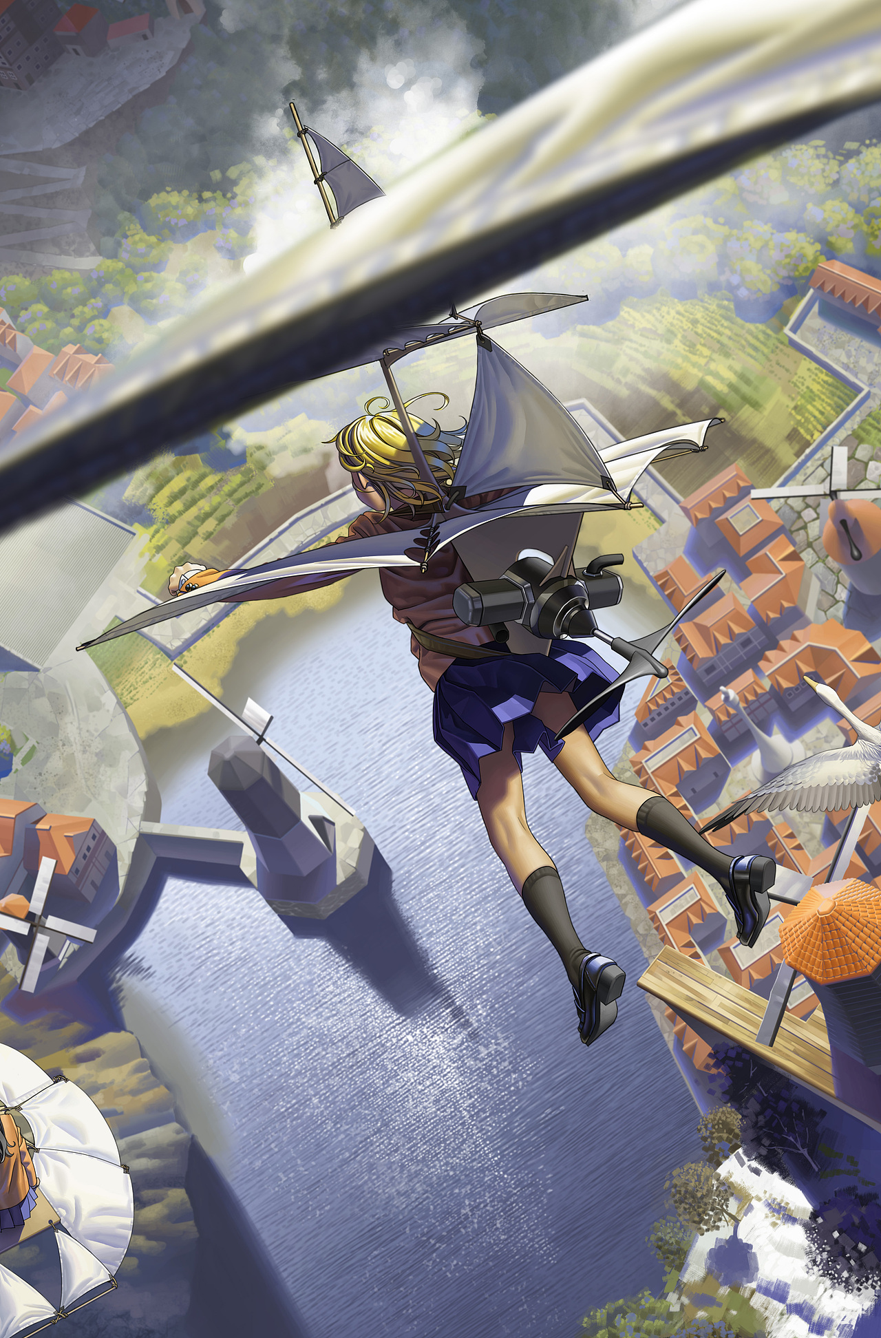 乘风而起（图ZMjczNzE3NDky） - 商业插画 - 站酷设计师放风筝的单车原创素材 - 站酷ZCOOL