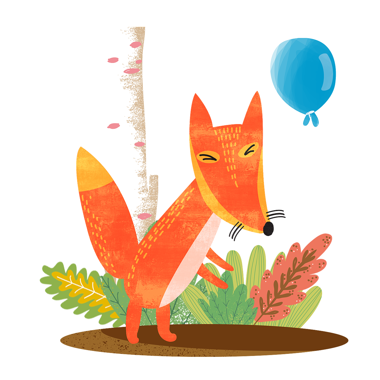 一组可爱的小动物插画