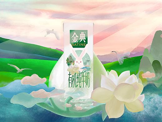 #Y-Milk未來牛奶平臺#伊利金典插畫海報包裝設計（個人主頁-ZMjg4MzkzMTY=） - 包裝 - 站酷設計師遠色Maomaori原創(chuàng)素材 - 站酷ZCOOL
