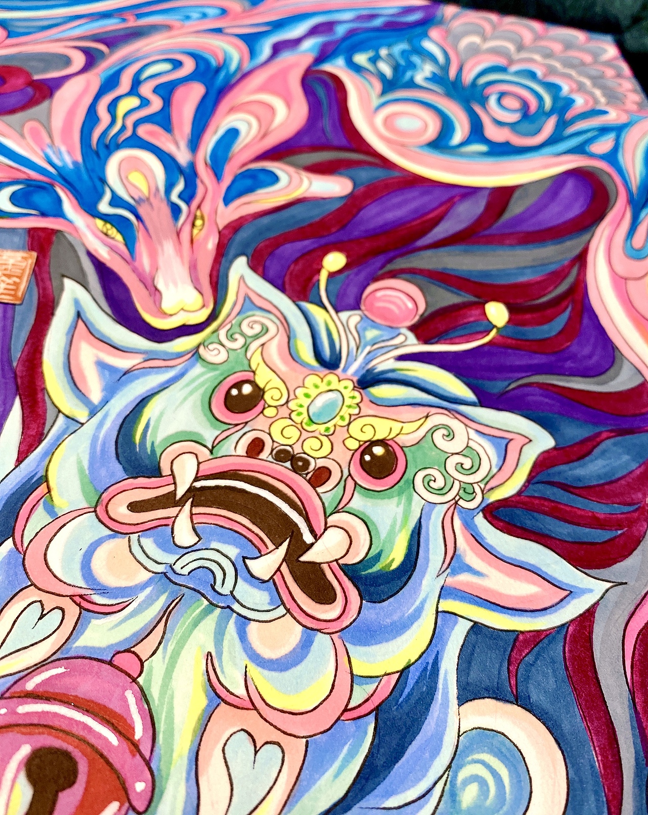 手绘貔恘和飞鹿🦌（图ZMzA5NzEyOTEy） - 艺术插画 - 站酷设计师幸木Sachiko原创素材 - 站酷ZCOOL