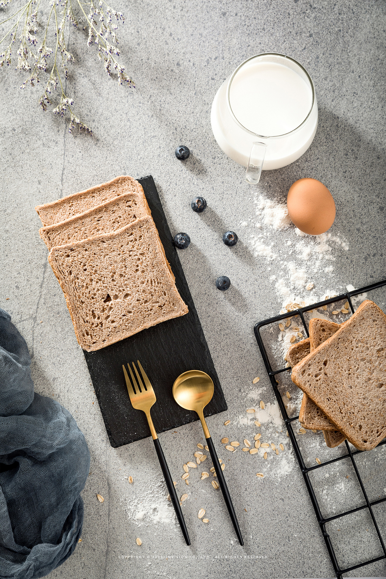 烘烤类糕点 代餐早餐面包静物拍摄 场景产品创意摄影