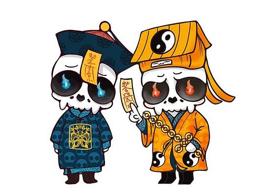 SKULLCAT第一弹 僵尸与天师 金属原创设计徽章