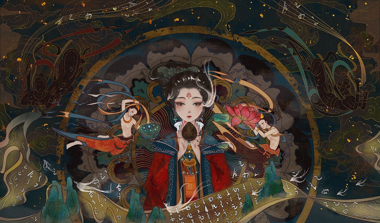 古风系列插画《合笙之歌》（图ZMjcyMTk3NDI4） - 艺术插画 - 站酷设计师卷卷渔原创素材 - 站酷ZCOOL