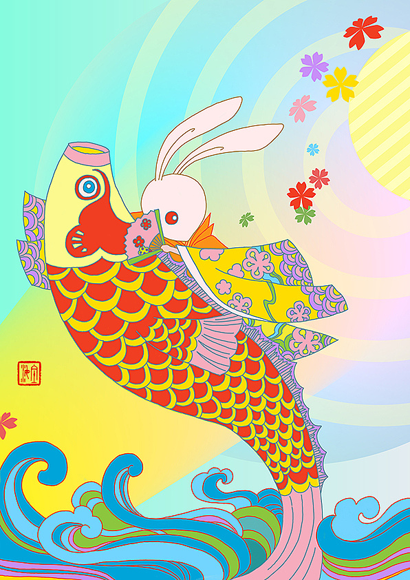 double 兔 x 大锦鲤|插画|商业插画|全泽_原创作品-站酷(zcool)