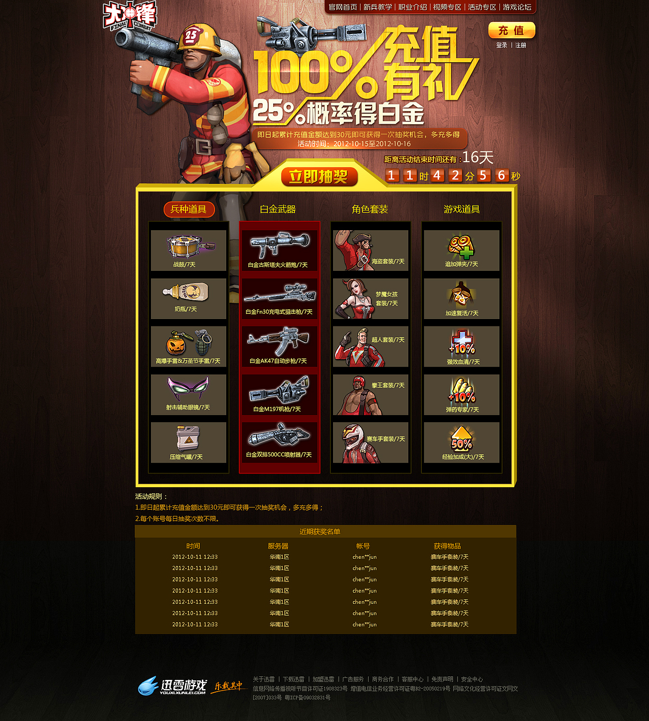 大冲锋项目的一些专题页