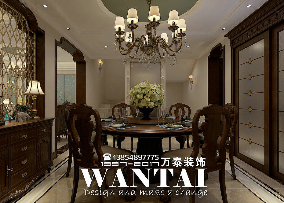 泰安装修-泰安润英美庐380平古典美式风格别墅装修案例（图ZMTE1NzYwODUy） - 家装设计 - 站酷设计师泰安小丁装修原创素材 - 站酷ZCOOL