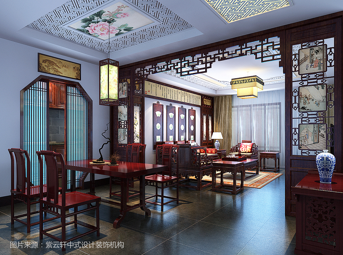 自建房装修 中式装修图（图ZMTQ2MDYxNzYw） - 家装设计 - 站酷设计师紫云轩中式原创素材 - 站酷ZCOOL