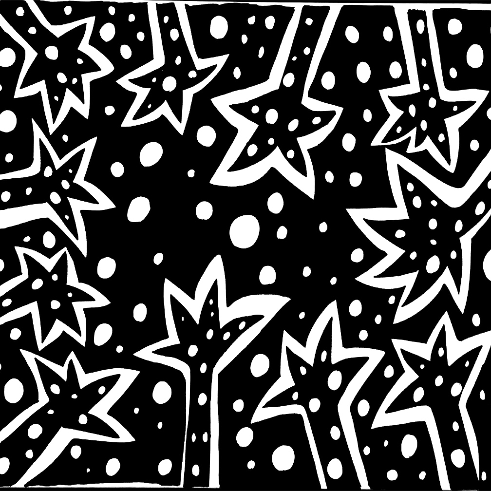 黑白线描抽象画