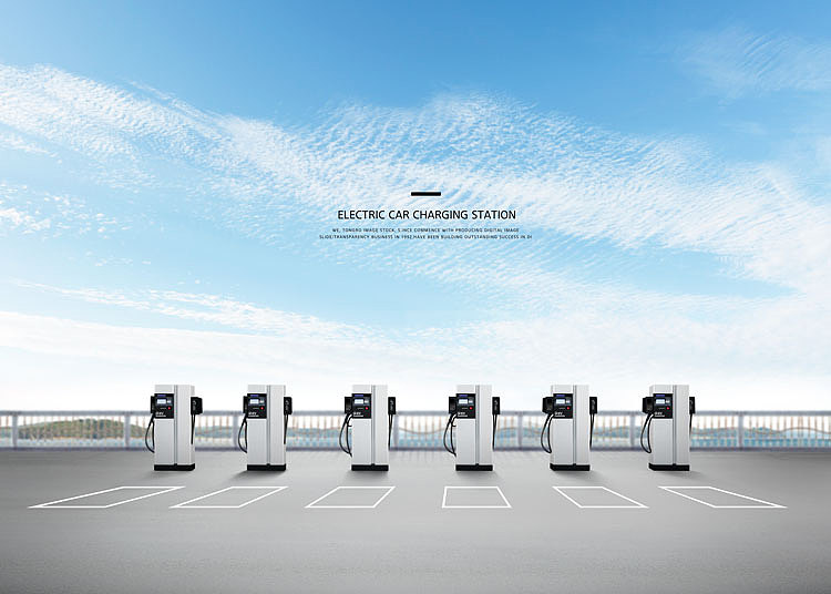 环保充电桩新能源汽车智能自动驾驶泊车海报展板设计