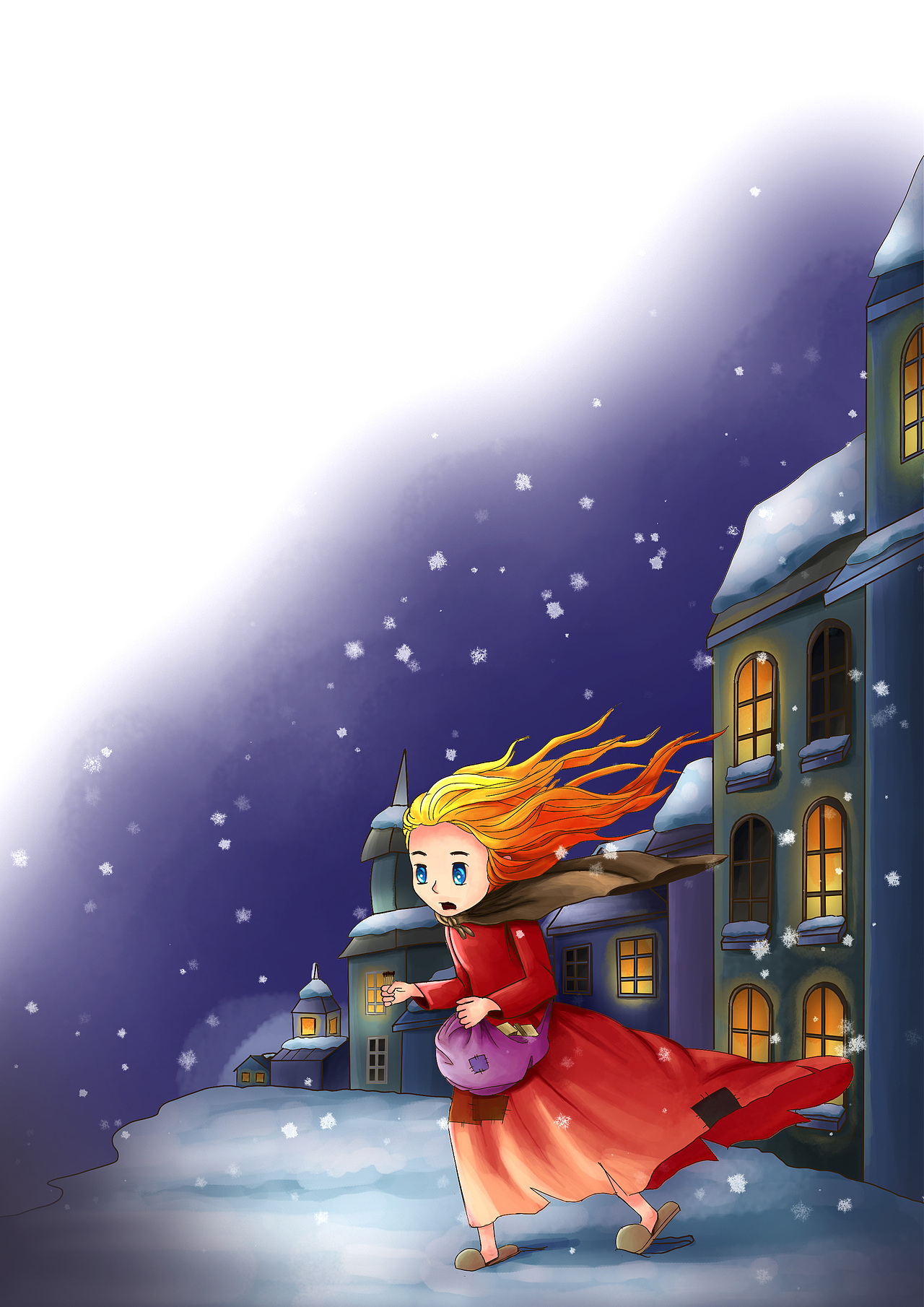 卖火柴的小女孩（图ZNzEyNjExNDg=） - 商业插画 - 站酷设计师信仰_原创素材 - 站酷ZCOOL