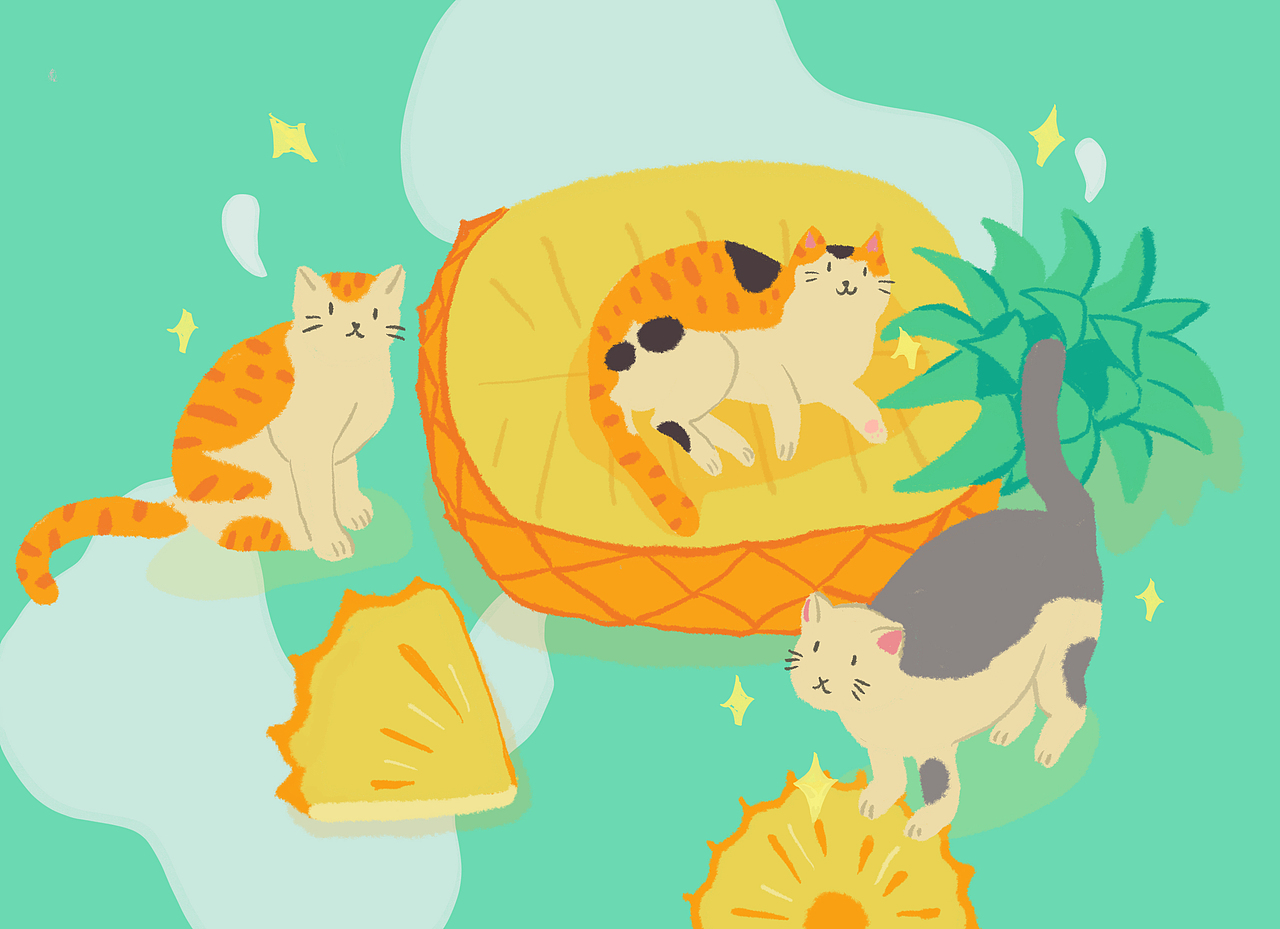 可爱的小猫咪壁纸（图ZMjYzNDU2MTA0） - 艺术插画 - 站酷设计师猫柚子原创素材 - 站酷ZCOOL