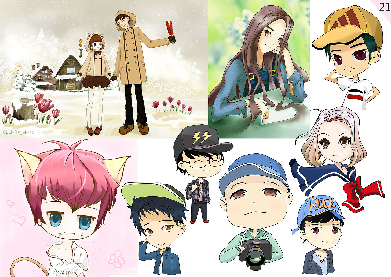 一些二次元头像,送朋友的