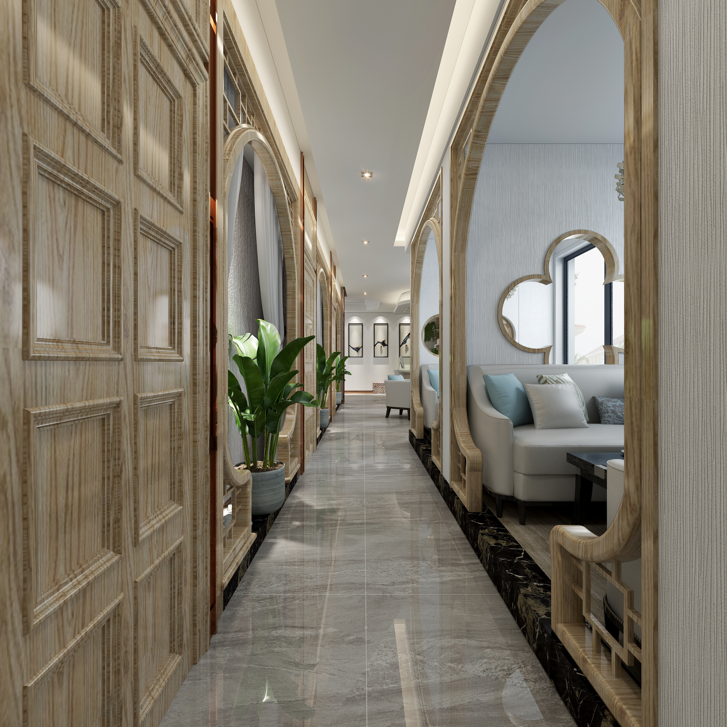 美容院效果图表现|空间|室内设计|艾尚设计表现 - 原创作品 - 站酷