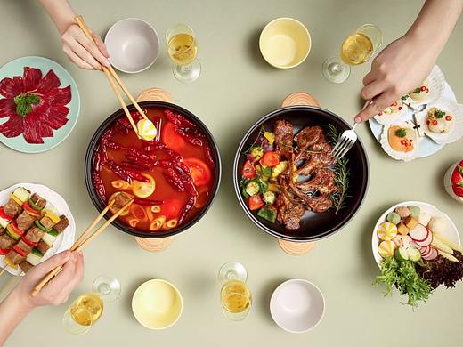 摩动多功能一体电热煮炒锅