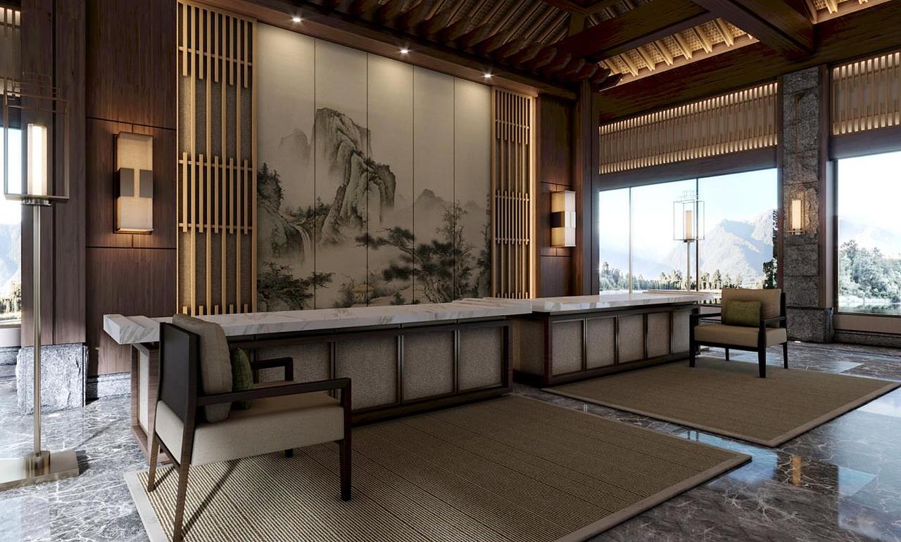 工装案例——酒店大堂（图ZMjYwMTU4MTY4） - 酒店餐饮设计 - 站酷设计师舒瑾原创素材 - 站酷ZCOOL