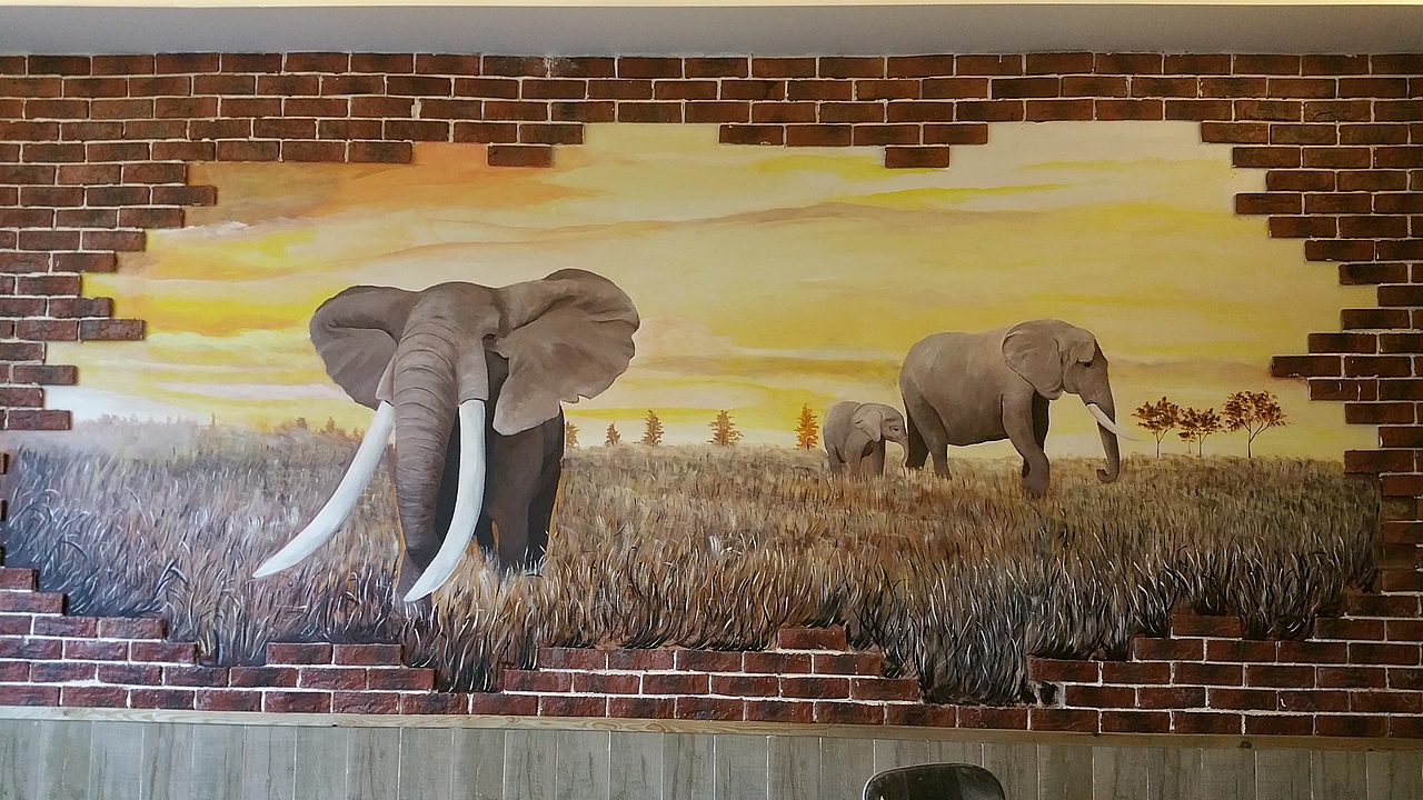 成都墙绘 四川墙绘 风景墙绘 网吧墙绘