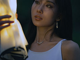 夜景人像-伞中的光辉